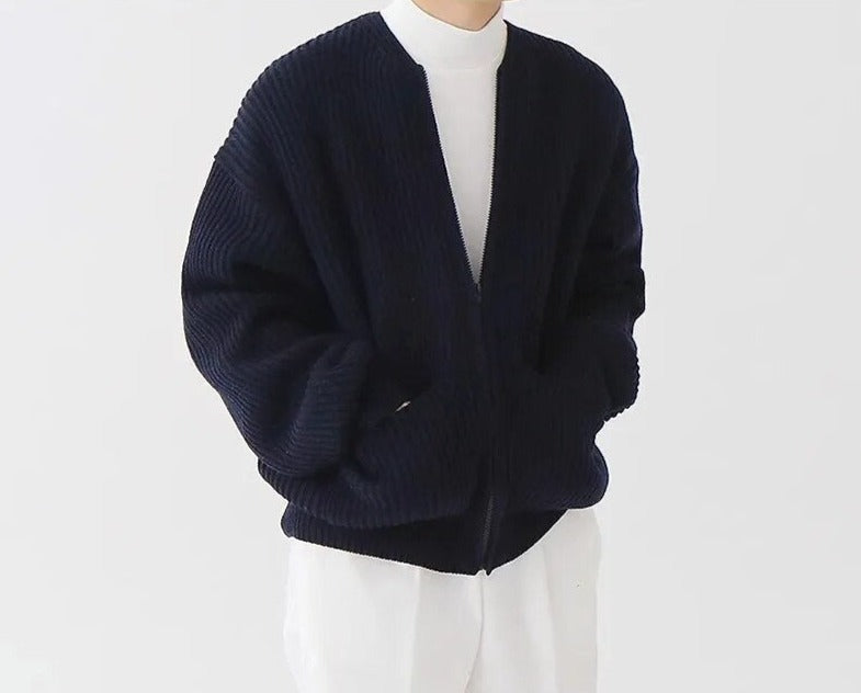 Stylish Men's Zippered Cardigan for Ultimate Comfort