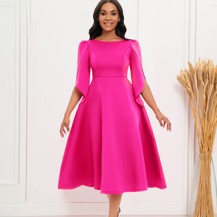 Chic Lux A-Line Midi Dress for Effortless Elegance