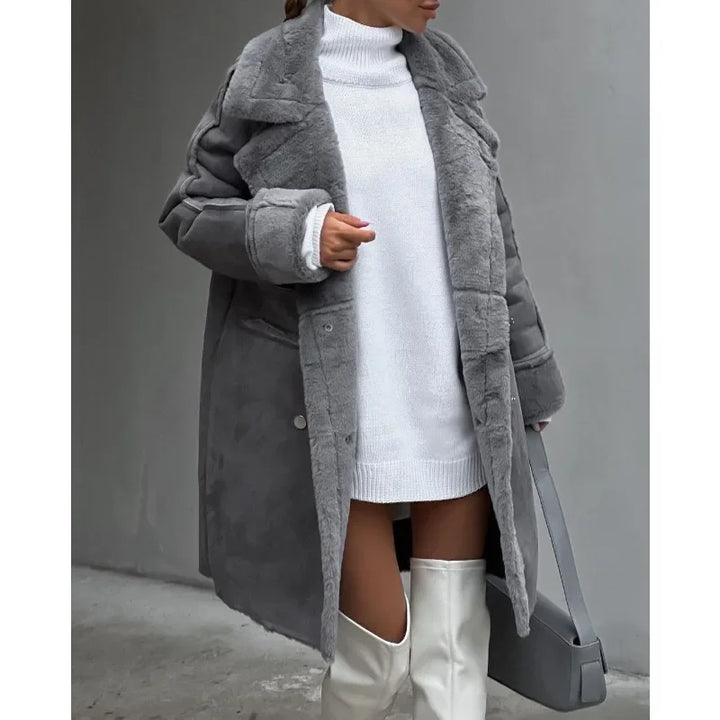 Luxe Fur Overcoat for Timeless Elegance