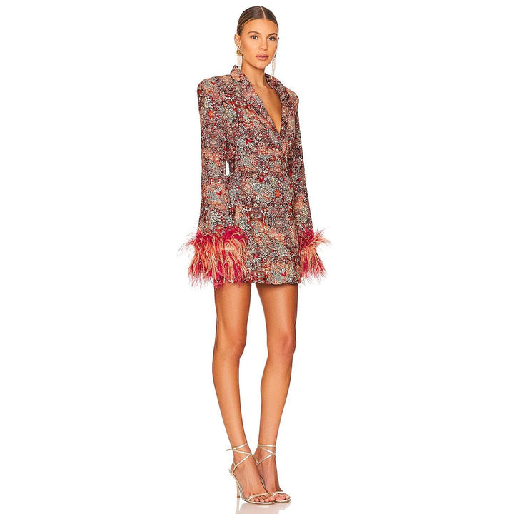Elegant Floral Blazer Dress