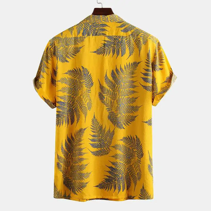Vibrant Tropical Leaf Print Shirt