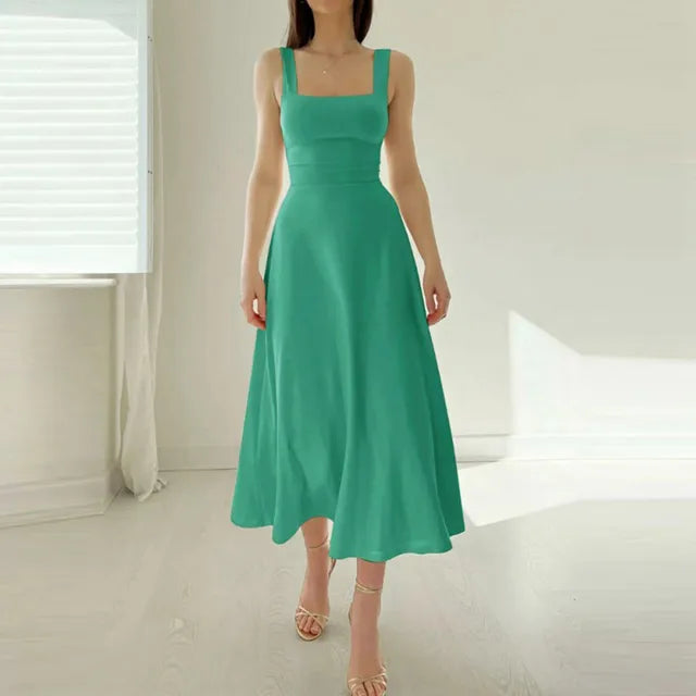 Chic Square Neckline Dress for Effortless Elegance