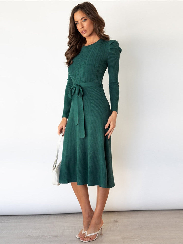 Stylish Knitted Midi Dress for a Sophisticated Look
