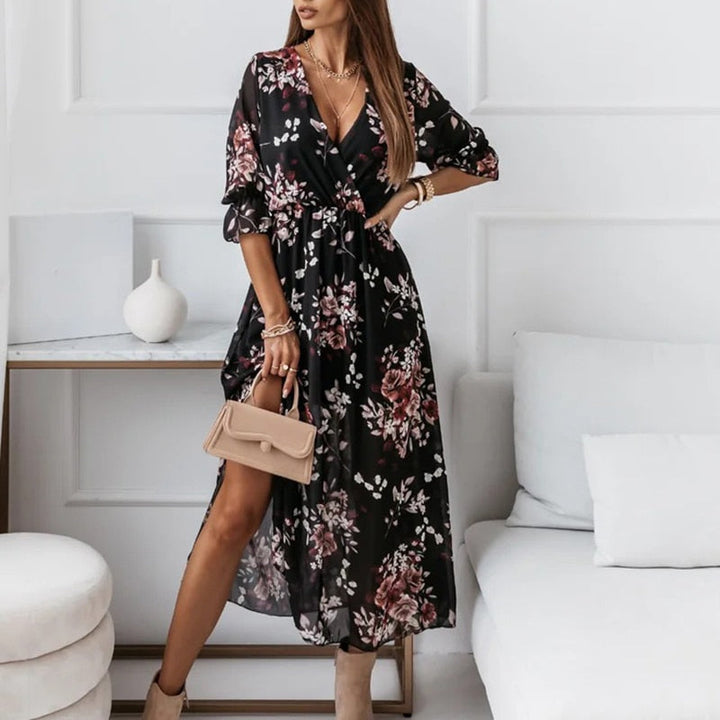 Chic Midi Dress with Alluring Side Slit