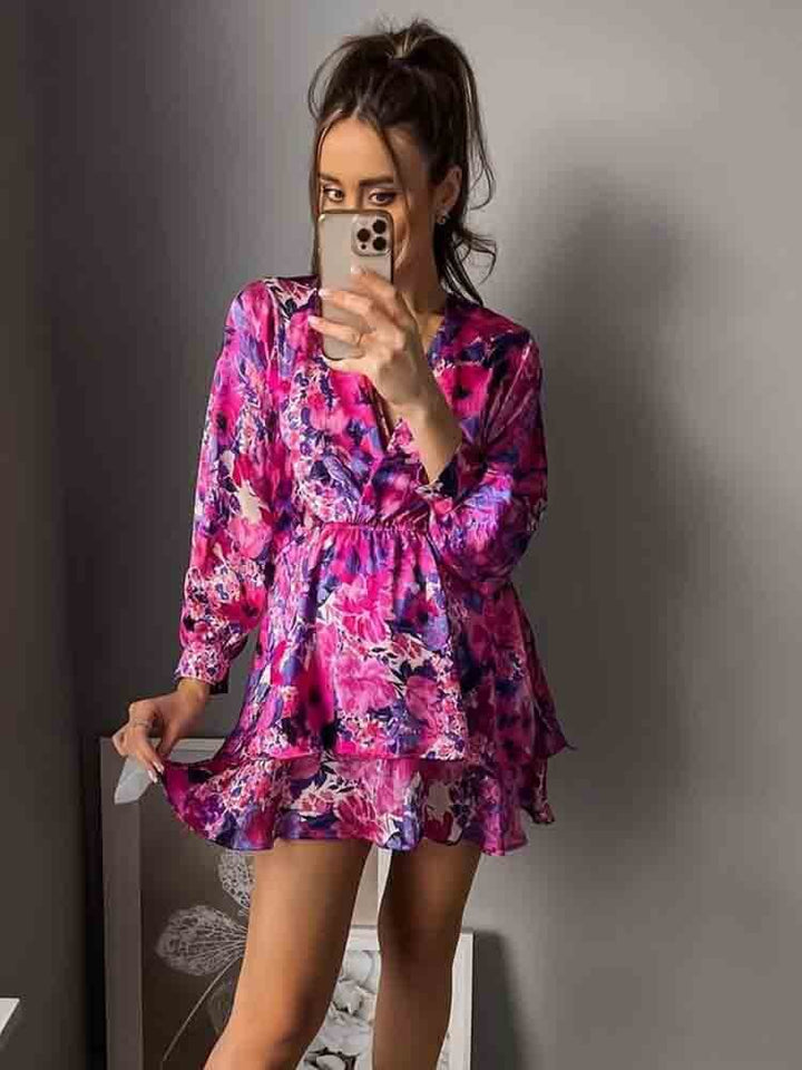Adorable Mini Dress Featuring Graceful Ruffles