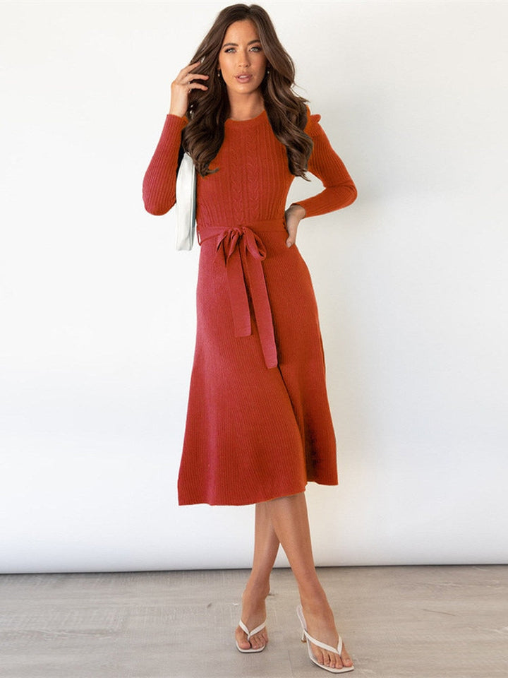 Stylish Knitted Midi Dress for a Sophisticated Look