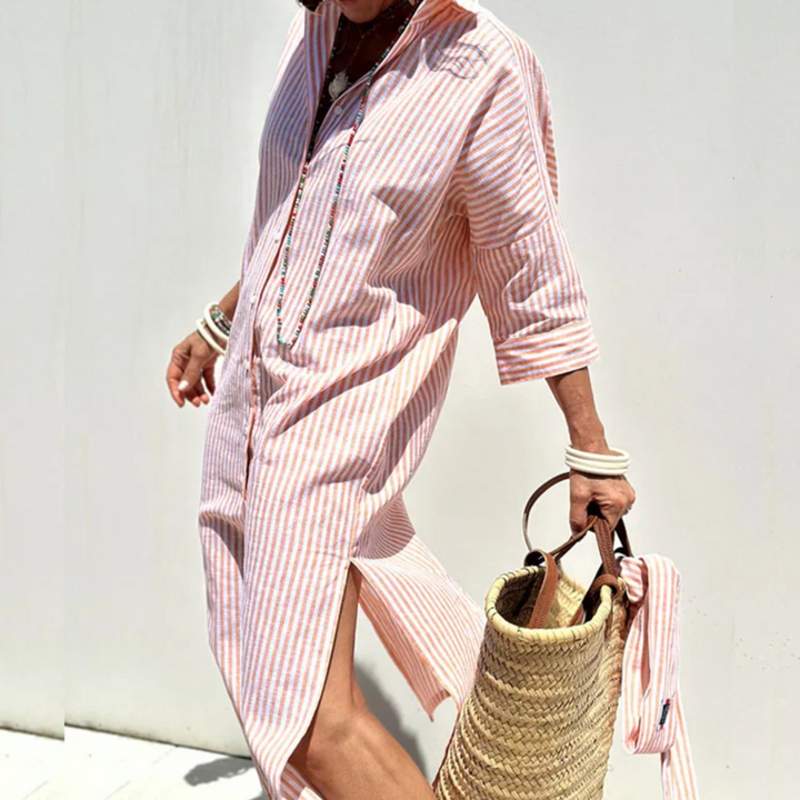 Chic Striped Shirt Dress for Effortless Style