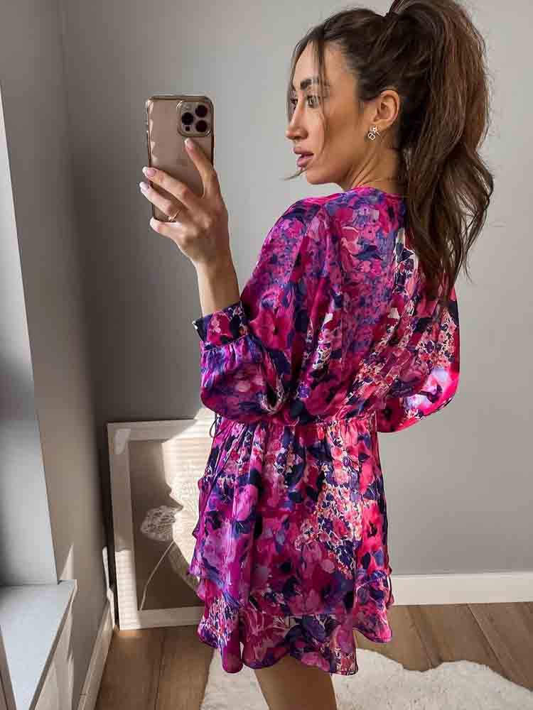 Adorable Mini Dress Featuring Graceful Ruffles