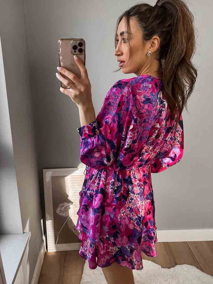 Adorable Mini Dress Featuring Graceful Ruffles