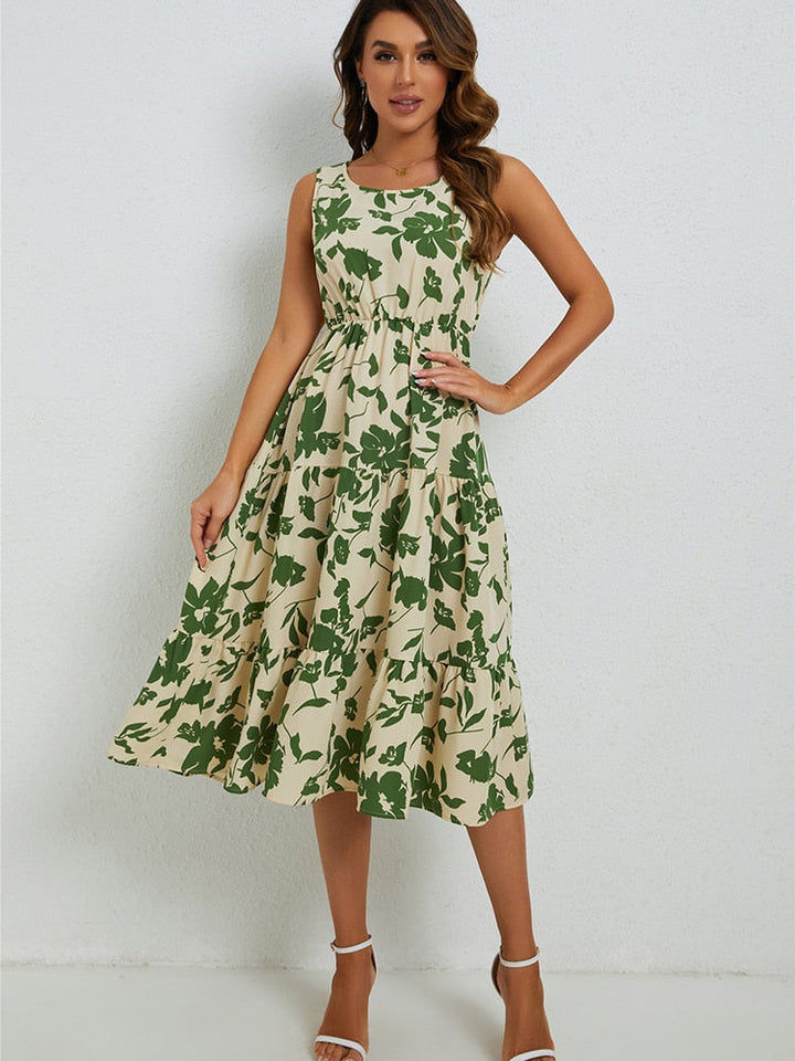 Chic Floral Midi Dress for Effortless Elegance