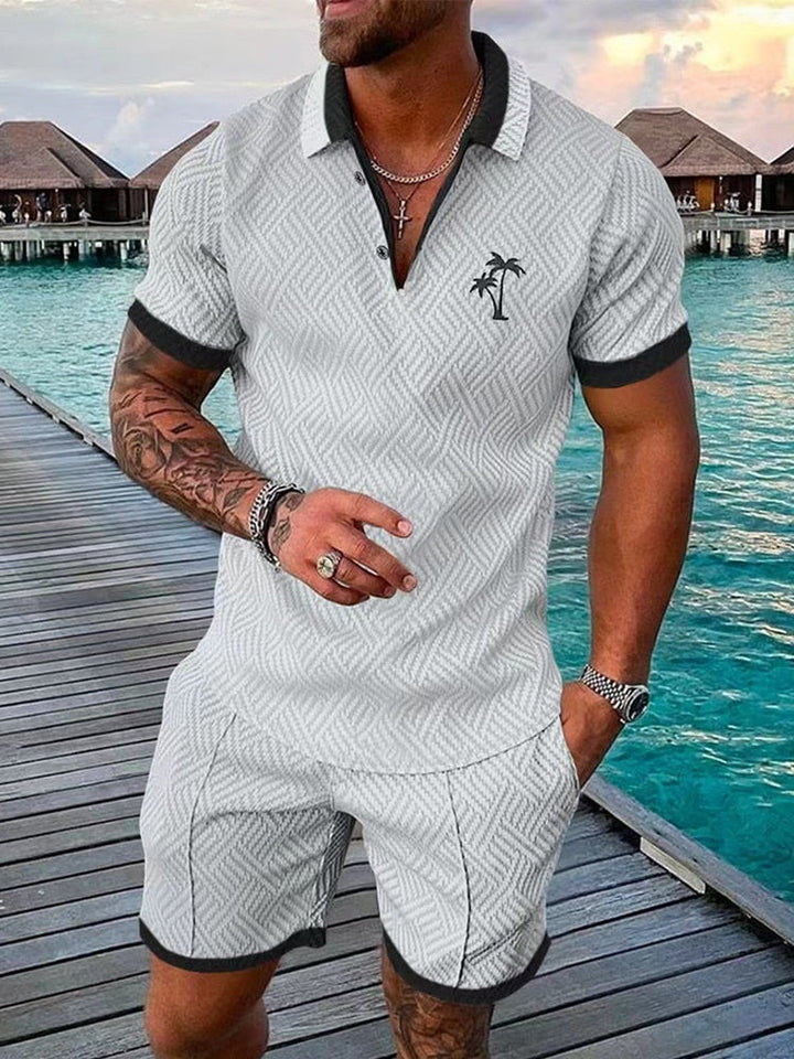 Trendy Streetwear Polo and Shorts Set