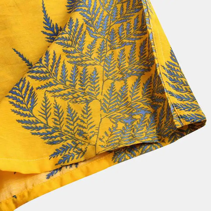 Vibrant Tropical Leaf Print Shirt