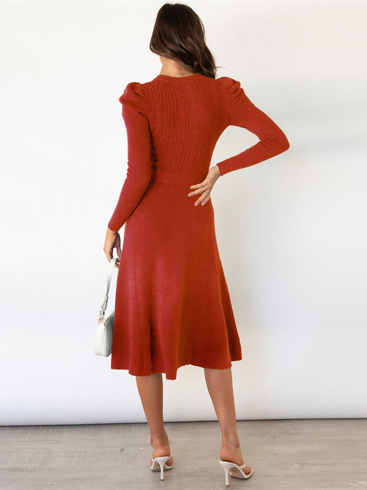 Stylish Knitted Midi Dress for a Sophisticated Look