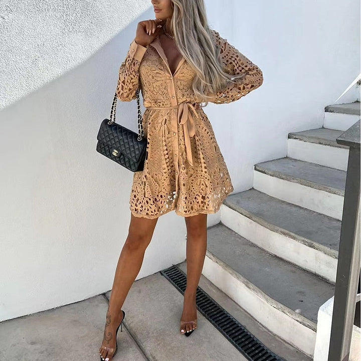 Exquisite Mini Dress with Delicate Lace Trim