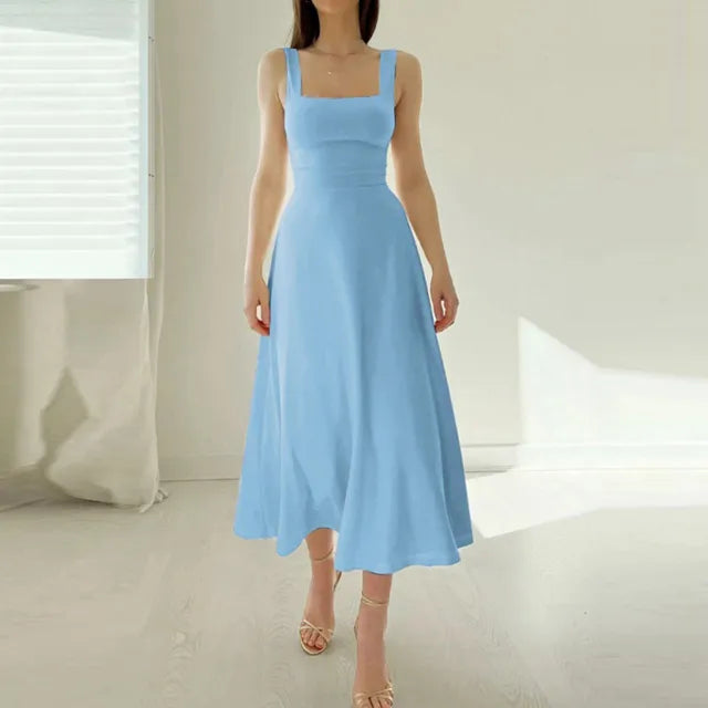 Chic Square Neckline Dress for Effortless Elegance