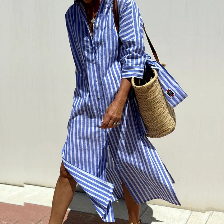 Chic Striped Shirt Dress for Effortless Style