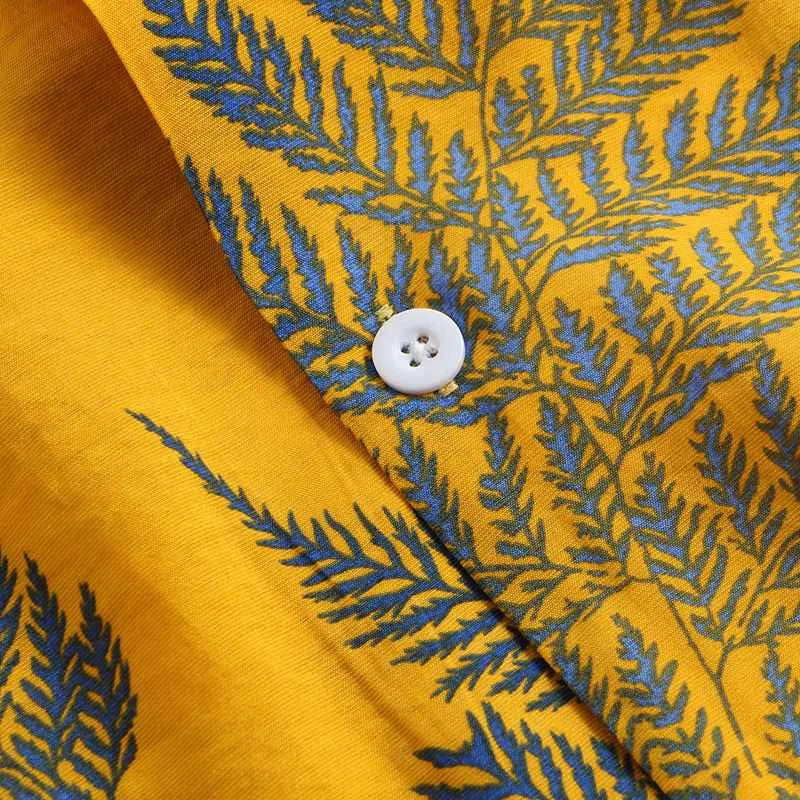 Vibrant Tropical Leaf Print Shirt