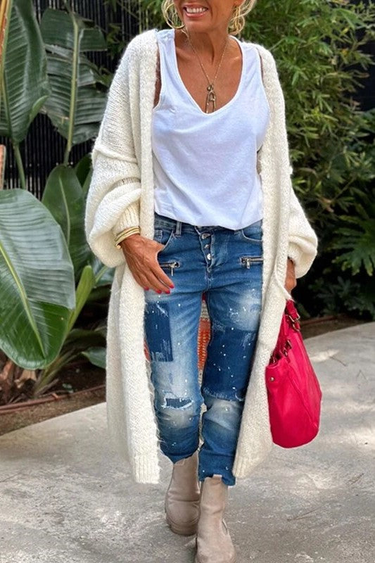 Cozy Long Knitted Cardigan for Effortless Style