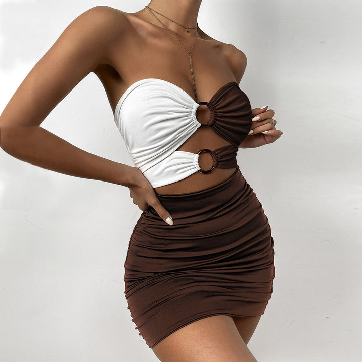 Chic Bicolour Mini Dress for Parties