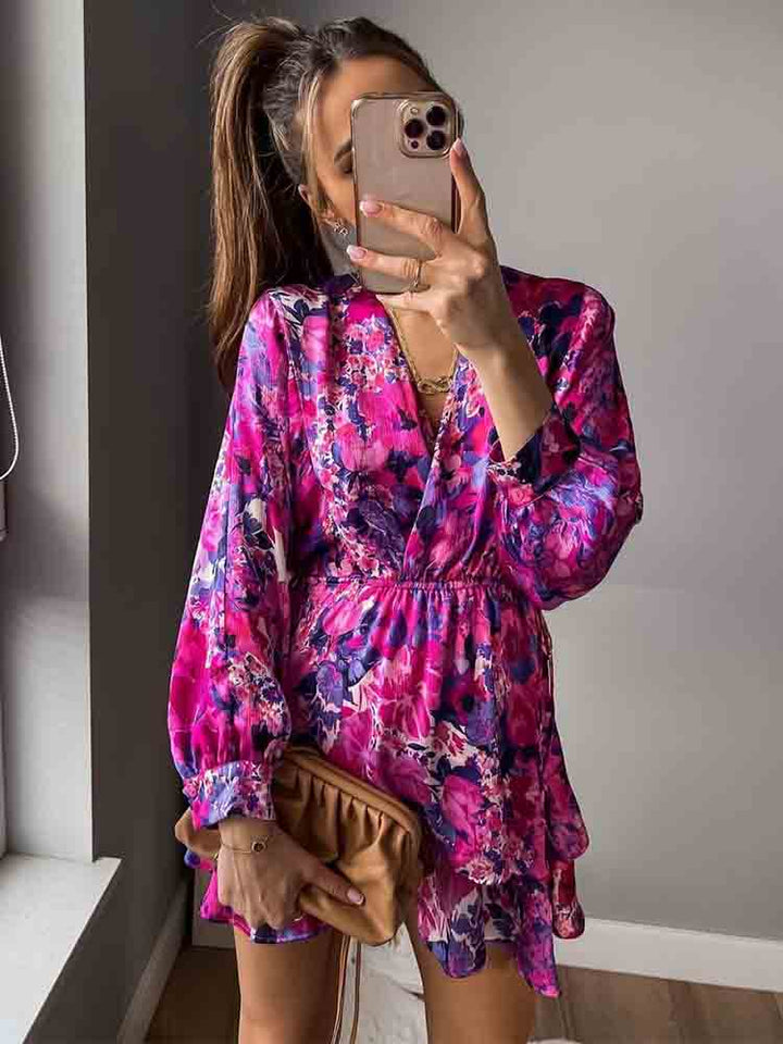 Adorable Mini Dress Featuring Graceful Ruffles