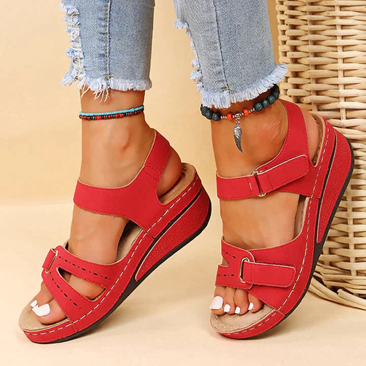 Indulge in Elegance: Luxury Orthopaedic Sandals with Stylish Wedge Heel for Ultimate Comfort