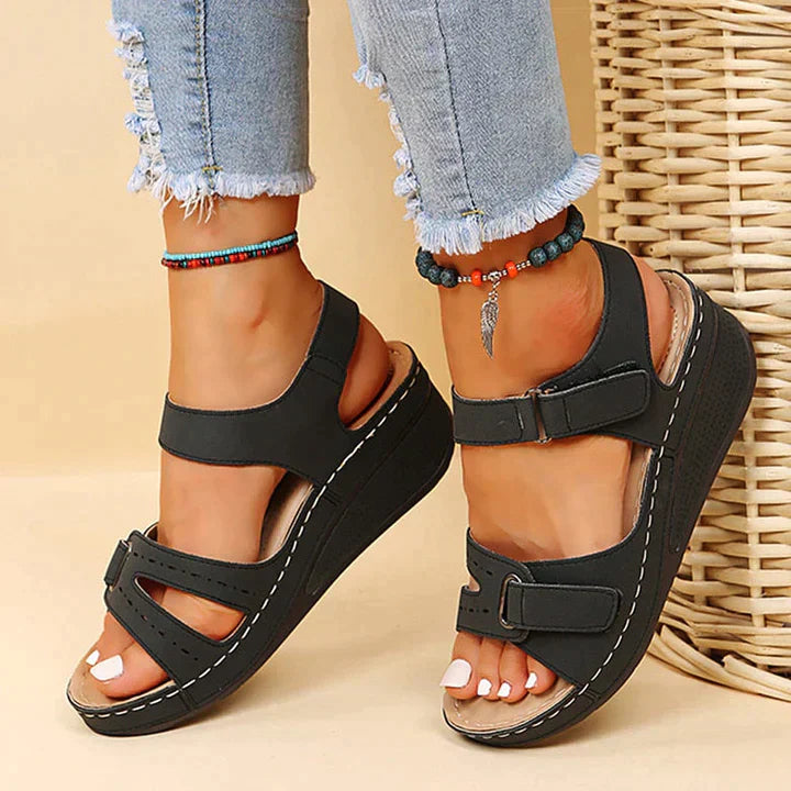 Indulge in Elegance: Luxury Orthopaedic Sandals with Stylish Wedge Heel for Ultimate Comfort