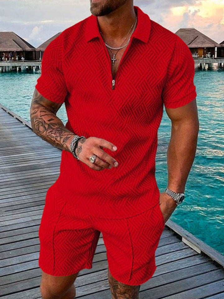 Trendy Streetwear Polo and Shorts Set
