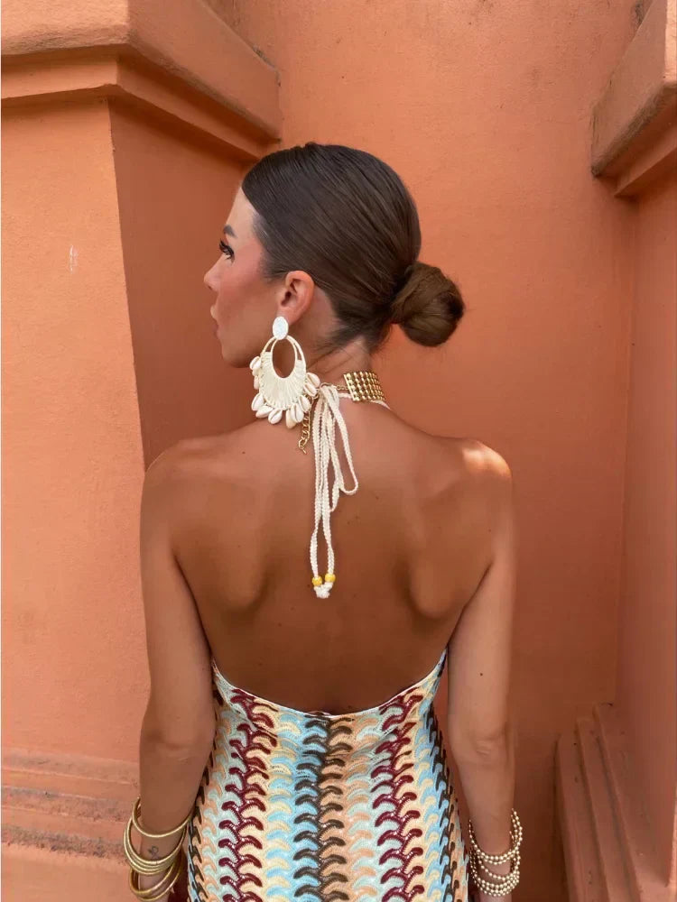 Elegant V-Neck Backless Dress
