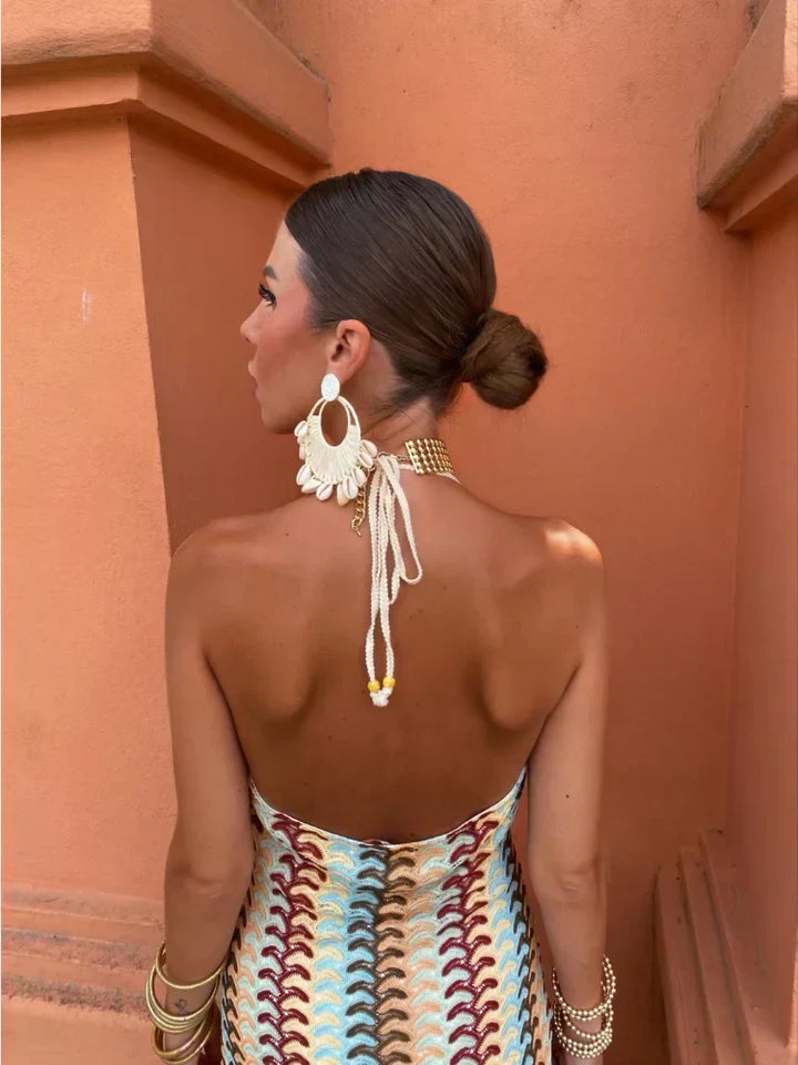 Elegant V-Neck Backless Dress