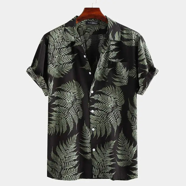 Vibrant Tropical Leaf Print Shirt