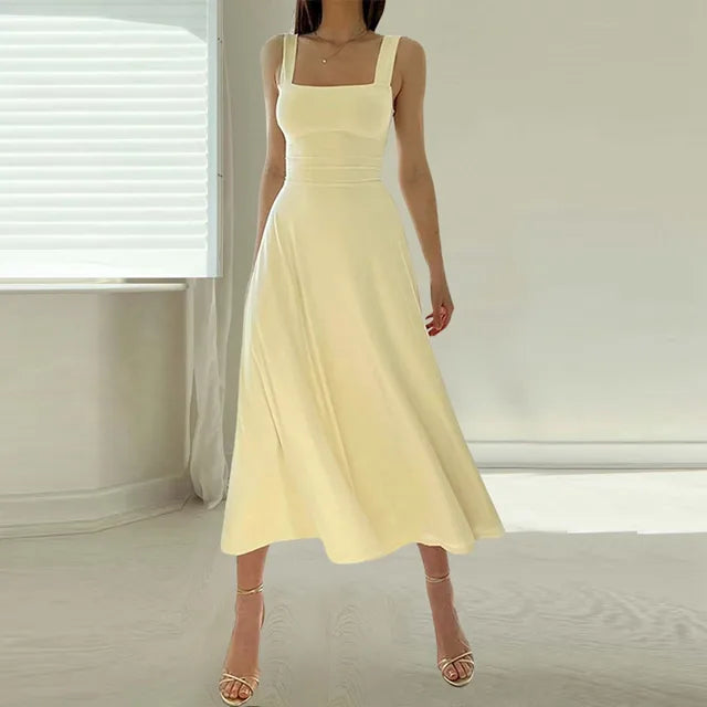 Chic Square Neckline Dress for Effortless Elegance