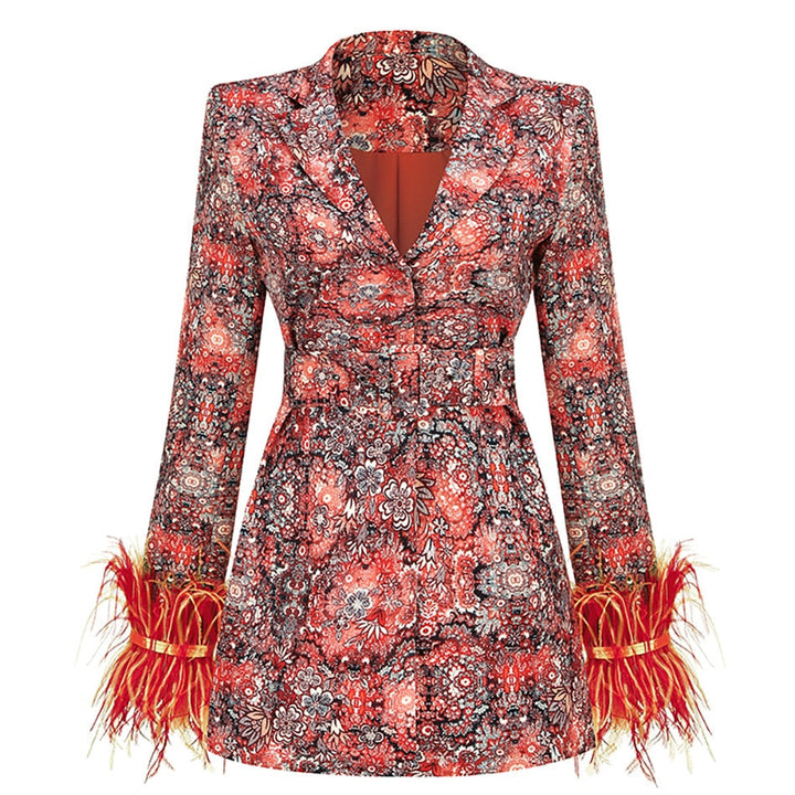 Elegant Floral Blazer Dress
