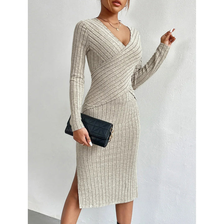 Chic Ribbed Midi Dress for Effortless Elegance