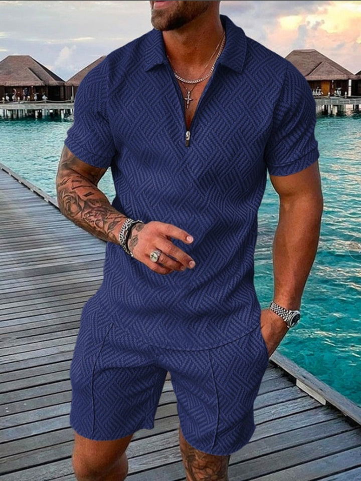 Trendy Streetwear Polo and Shorts Set