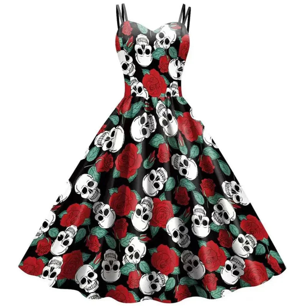 Chic Gothic Floral Dress