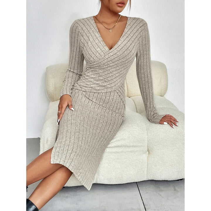 Chic Ribbed Midi Dress for Effortless Elegance