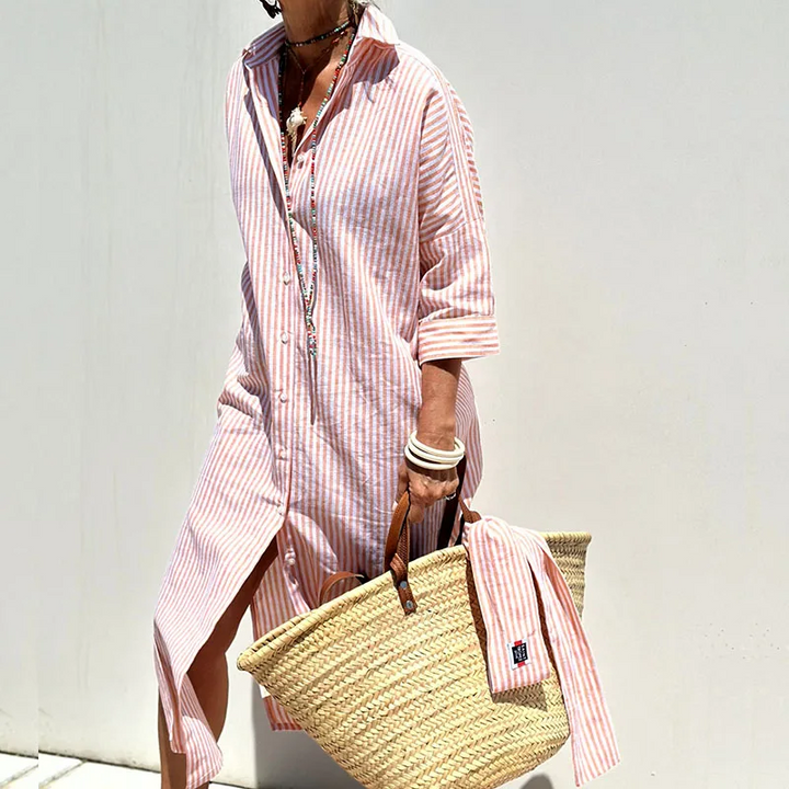 Chic Striped Shirt Dress for Effortless Style
