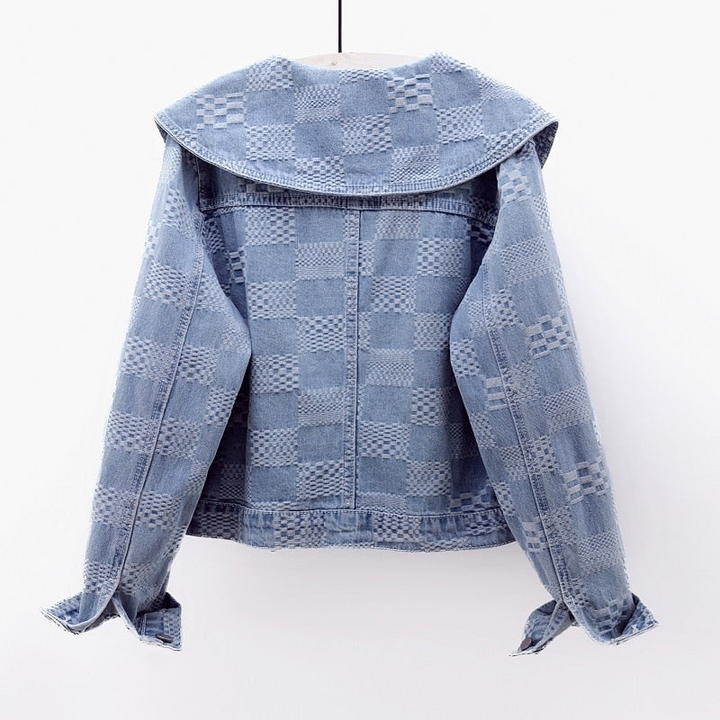 Stylish Oversized Denim Jacket with Chic Collar