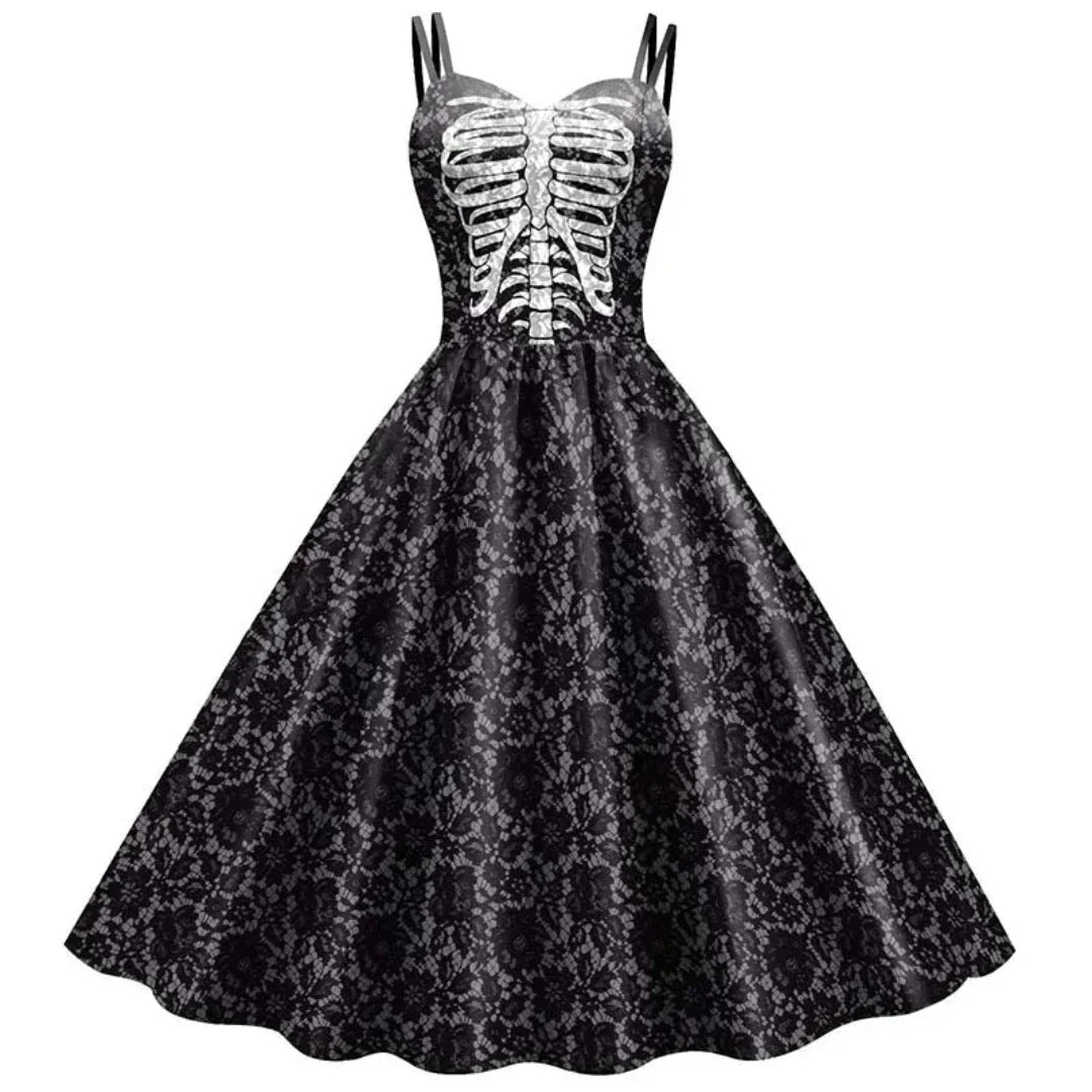 Chic Gothic Floral Dress