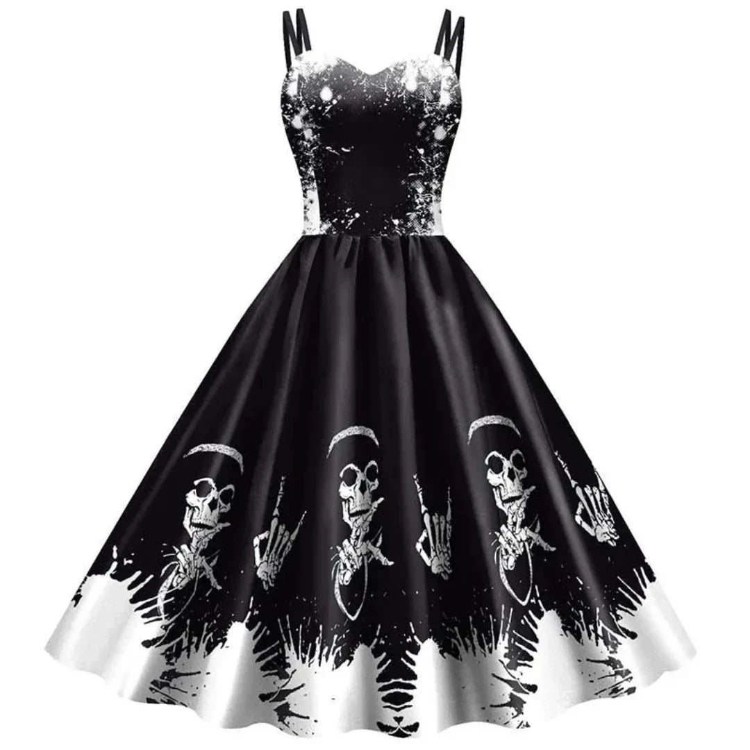 Chic Gothic Floral Dress