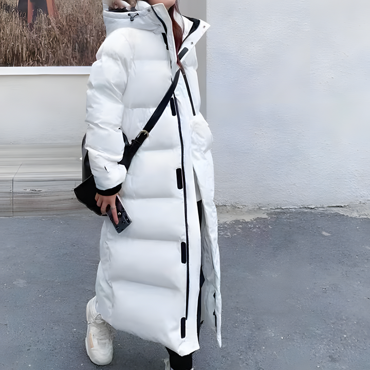 Elegant Rainproof Long Down Jacket for Ultimate Comfort