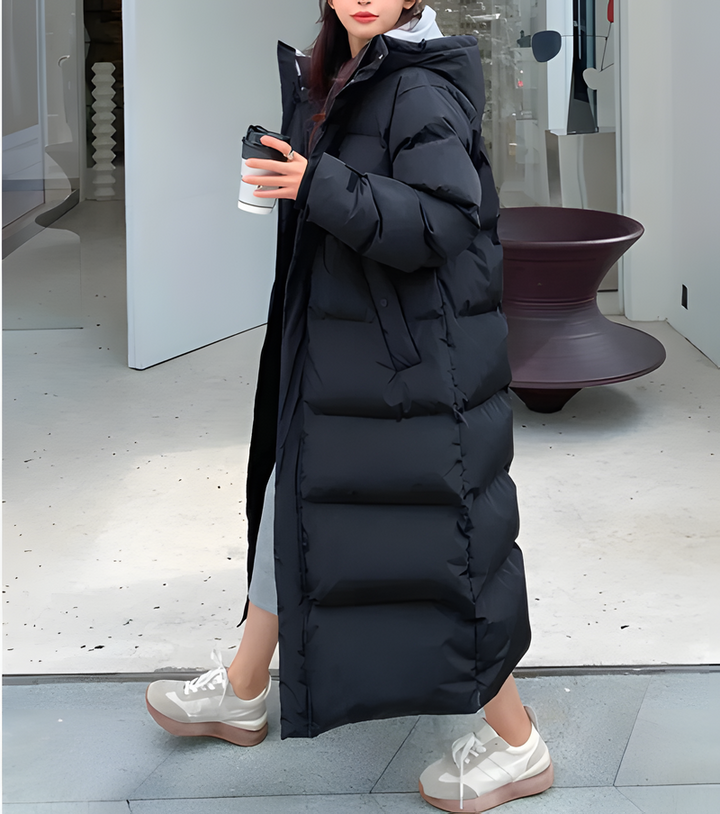 Elegant Rainproof Long Down Jacket for Ultimate Comfort