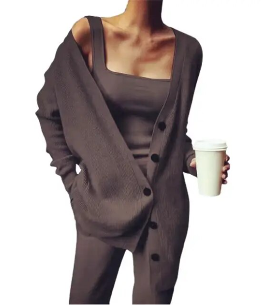 Cozy Knit Three-Piece Outfit for Ultimate Comfort