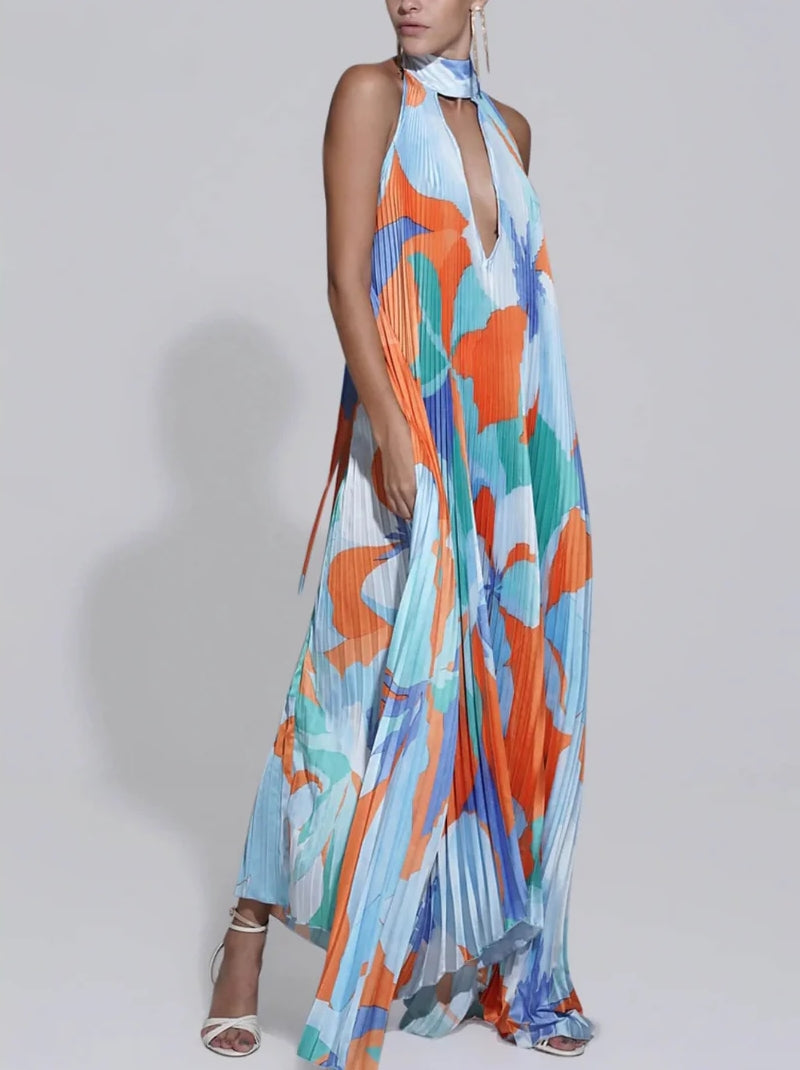 Elegant Halter Neck Maxi Dress for Effortless Style
