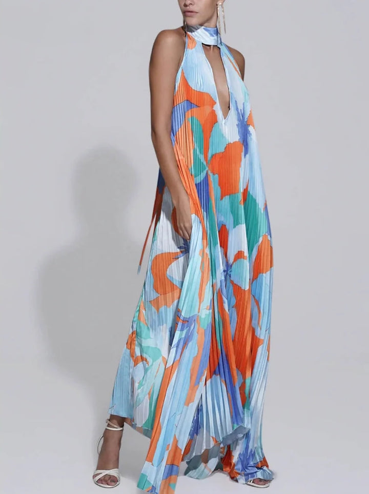 Elegant Halter Neck Maxi Dress for Effortless Style