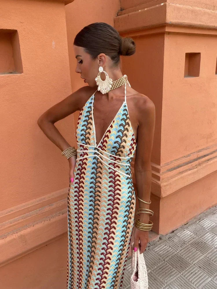 Elegant V-Neck Backless Dress