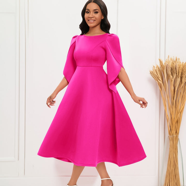 Chic Lux A-Line Midi Dress for Effortless Elegance