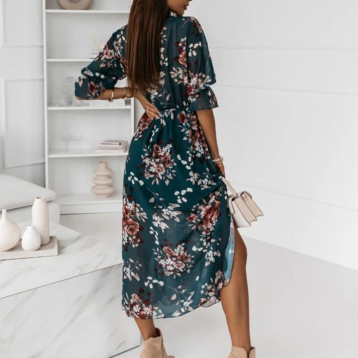 Chic Midi Dress with Alluring Side Slit