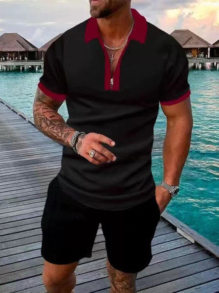 Trendy Streetwear Polo and Shorts Set