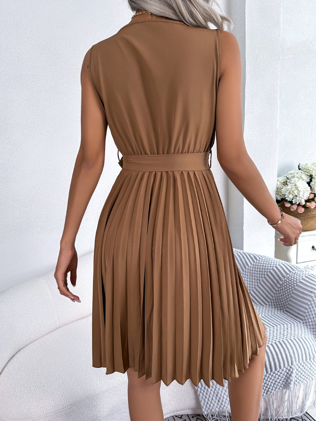 Chic Pleated Mini Dress